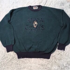 Vintage Boast Sweater Mens XL Green Amana Colonies Golf Course Preppy Comfort